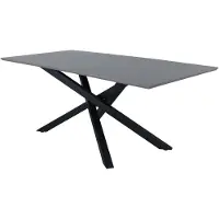 Furnlux Classic FURNLUX Table à manger Piazza Grey Und Black 90cm / Hauptfarbe : Gris / Dimensions : 90 x 180 x 75 cm