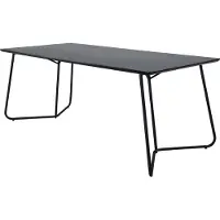 Furnlux Classic FURNLUX Table à manger Petra Black 90cm / Hauptfarbe : Schwarz / Abmessungen : 90 x 190 x 75 cm