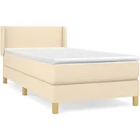 Syfax Sommier à lattes de lit avec matelas Crème 100x200 cm Tissu