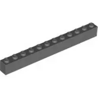 LEGO 100 pièces 6112 Brick 1x12 Part Basic Bricks 100 Gris bleuté foncé