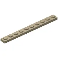 LEGO 1x10 plaques 4477 - 250 pièces beige foncé