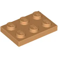 LEGO 2x3 plaques 3021 - 250 pièces Nougat moyen
