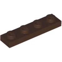 LEGO 1x4 plaque 3710 - 250 pièces brun foncé