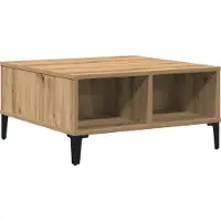 vidaXL Table basse en chêne artisanal 60X60X30 Cm avec bois d'ingénierie Lumarko
