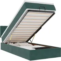 vidaXL Ottoman-lit avec matelas & LEDs vert foncé 90x190 cm velours