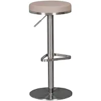 Wohnling Durable M7 Tabouret de bar en acier inoxydable taupe Tabouret de bar moderne