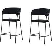 Ebuy24 Lui tabouret de bar velours noir.