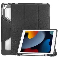 Accezz Coque tablette Rugged Trifold pour Apple iPad 9 (2021) 10.2 pouces / iPad 8 (2020) 10.2 pouces / iPad 7 (2019) 10.2 pouces - Noir