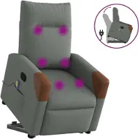 Syfax Fauteuil de massage inclinable Gris foncé Tissu