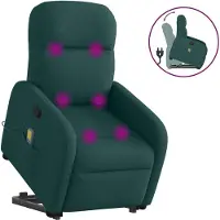 Syfax Fauteuil inclinable de massage Vert foncé Tissu