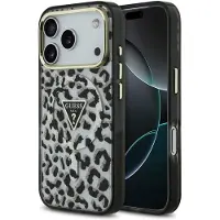GUESS - Leopard Glitter MagSafe (GUHMP17XHLEGTGLK) - iPhone 17 Pro Max - Black (Apple iPhone 17 Pro Max), Coque pour téléphone portable, Noir