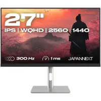 Japannext JN-I270WQHD300F-HSP, 68.6 cm (27"), 2560 x 1440 Pixel, Wide Quad HD, LED, 2 ms, Grau