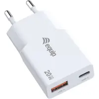 Equip Ladegerät 2Port 20W GaN Slim,1xUSB-C PD/1xUSB-A weiß