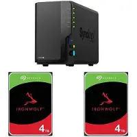 Synology DiskStation DS225+ Seagate Ironwolf NAS HDD 4 TB - 3,5 Zoll (2 x 4 To, Seagate Ironwolf), NAS, Noir