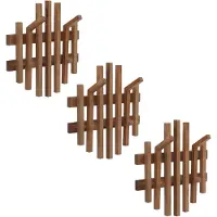 MCA Lot de 3 panneaux vestiaire HWC-P57, patère murale, patère en bois, chêne massif