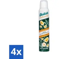 Batiste - Thé vert naturel & Camomille - Shampooing sec - Extraits 100% naturels - Rafraîchit et nettoie - 200 ml - Pack avantage - 4 pièces