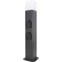 Unitec Elektro Unitec Colonne de jardin avec lampe & 2 prises de courant à contact de protection noir