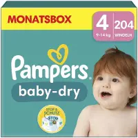 Pampers Baby-Dry Pack 1 Mois, Taille 4, 204 couches