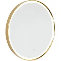QAZQA Miroir de salle de bain cuivre 50 cm avec LED à 3 niveaux de gradation avec toucher rond - Miral