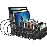 Lindy - Adaptateur secteur - 2,4 A - 10 ports de sortie (USB (alimentation uniquement)) - Australie, Grande-Bretagne et Irlande du Nord, États-Unis, Europe (73309)