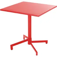 Oviala Table de jardin carrée bistrot avec plateau rabattable 70 cm rouge - Palavas