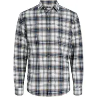 Jack & Jones Chemise 'JJEDOVER' bleu clair / bleu foncé / marron / blanc