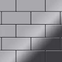ALLOY Mosaïque métal massif Carrelage Acier inoxydable Marine miroir gris Grosseur 1,6mm Subway-S-S-MM 0,58 m2