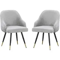 HABITAT ET JARDIN Lot de 2 chaises en tissu "Harmony" - 54 x 57 x 90 cm - Beige