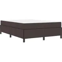 vidaXL Lit boxspring avec matelas Marron foncé 140 x 190 cm Tissu