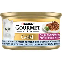 Gourmet Gold Luxury Mix au poisson de mer & aux epinards en sauce pour chat
