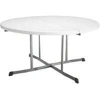Big Buy Cooking Life Time Vida 60 in. Table pliante ronde Demi-Table pliante Demi-Table pliante