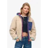 Superdry Vintageed Sherpa Jacket Beige L Femme