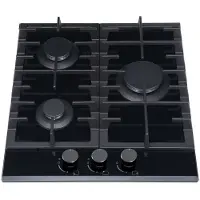 MPM 45-GMH-16, Noir, Intégré, 45 cm, Plaque de cuisson à gaz, verre, 3 zone(s)