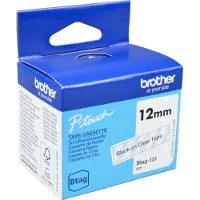 Brother BTAG131 ruban d'écriture Btag BTAG131, 12 mm noir sur transparent