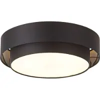 QAZQA Plafonnier moderne noir 50 cm 3 lumières - Drum Duo