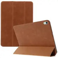 Accezz Coque tablette trifold en cuir pour Apple iPad 11 (2025) 11 pouces A16 / iPad 10 (2022) 10.9 pouces - Cognac