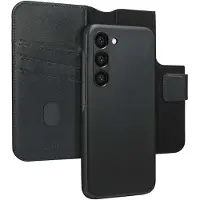 Accezz Étui de télephone portefeuille en cuir 2-en-1 avec MagSafe pour Samsung Galaxy S23 - Onyx Black