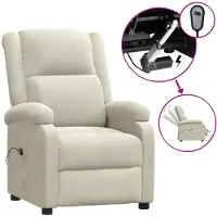 vidaXL Fauteuil relax électrique crème velours