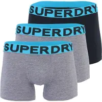 Superdry Boxers 3 Units Bleu S Homme