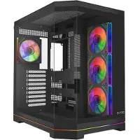 Dutzo C831 Panorama ARGB - Kabinet - Miditower - Sort (ATX, mATX, Mini-ITX), Boîtier PC, Noir
