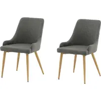Venture Home Plaza chaise de salle à manger avec accoudoirs gris foncé, chêneReproduction