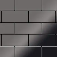 ALLOY Mosaïque métal massif Carrelage Titane miroir Smoke gris foncé Grosseur 1,6mm Subway-Ti-SM 0,58 m2