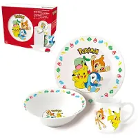 Stor Pokémon Happy Fun Ceramic Bowlplateand Mug Set Lunch Bag Multicolore