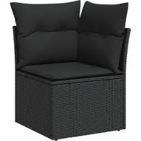 vidaXL Ensemble de canapé de jardin 11 pcs Noir Poly-Rotin