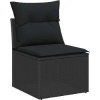 vidaXL Ensemble de canapés de jardin , 10 pièces, 7 places, couleur noire, en résine tressée