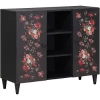 vidaXL Armoires de rangement Multicolore 90 x 33,5 x 75 cm Bois massif Mango