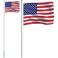 vidaXL Drapeau des États-Unis avec mât 6,23 m Aluminium