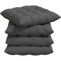 vidaXL Coussins de siège 2 pcs Gris foncé 40 x 40 x 6 cm tissu
