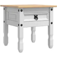 vidaXL Table d'appoint avec tiroir Blanc 50 x 50 x 50 cm Pin massif