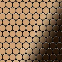 ALLOY Mosaïque métal massif Carrelage Titane miroir Amber cuivre Grosseur 1,6mm Dollar-Ti-AM 0,88 m2